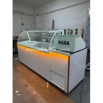 Kumpir & Waffle Tezgah� Seti 300 cm | So�utmal� Waffle Dolab� + Kasa