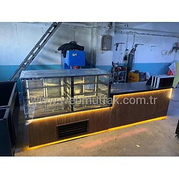 150 cm So�utmal� Pasta ve ��ecek Dolab� + 250 cm Haz�rl�k Tezgah� Set