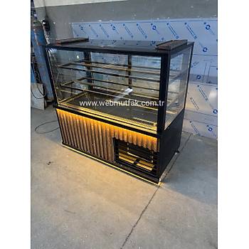 150 cm So�utmal� Tatl� Te�hir Dolab� | Ah�ap Panel Ledli Pasta Vitrini