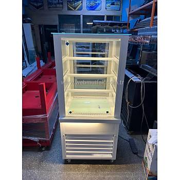 Web Mutfak Cafe Tipi Tatl� Dolab� 70x70x140 Cm�Beyaz