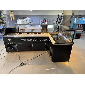 L Tipi So�utmal� �i�k�fte ve Salatabar Tezgah� 350 CM