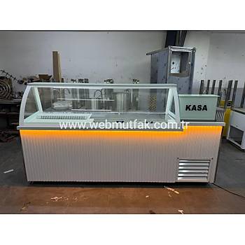 Kumpir & Waffle Tezgah� Seti 300 cm | So�utmal� Waffle Dolab� + Kasa