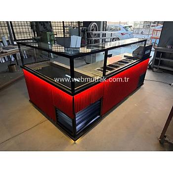 L Tipi So�utmal� �i�k�fte ve Salatabar Tezgah� 350 CM