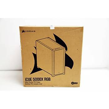Corsair CC-9011212-WW Icue 5000X Tamperli Cam Yan Panel Mid Tower Bilgisayar Kasas - OUTLET - Kutusu Hasarl