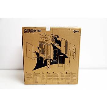 Corsair CC-9011212-WW Icue 5000X Tamperli Cam Yan Panel Mid Tower Bilgisayar Kasas - OUTLET - Kutusu Hasarl