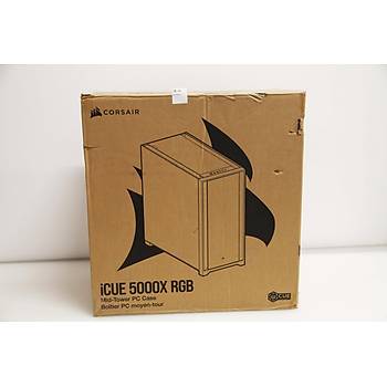 Corsair CC-9011212-WW Icue 5000X Tamperli Cam Yan Panel Mid Tower Bilgisayar Kasas - OUTLET - Kutusu Hasarl