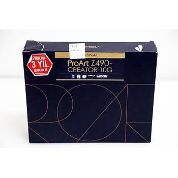 Asus ProART Z490-CREATOR 10G Intel Z490 DDR4 4600 MHz (OC) Lga1200 Atx Anakart-OUTLET-TEHR