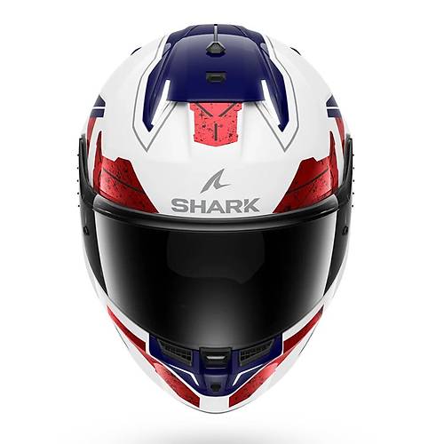 Shark Skwal i3 Rhad Krmz Beyaz Mavi Kapal Kask