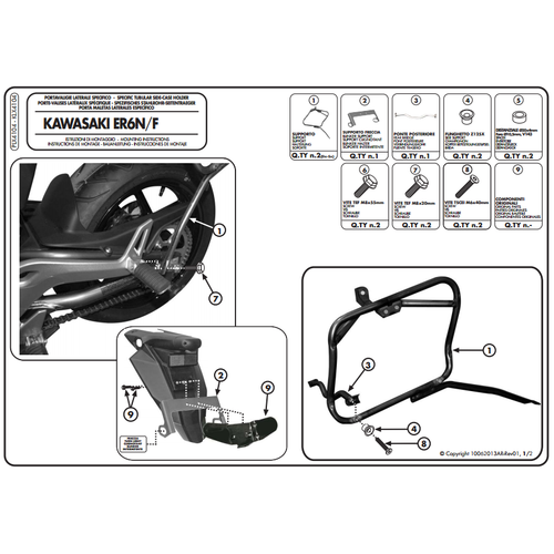 GIVI PLX4104 KAWASAKI ER-6N - ER-6F 650 (12-16) YAN �ANTA TA�IYICI