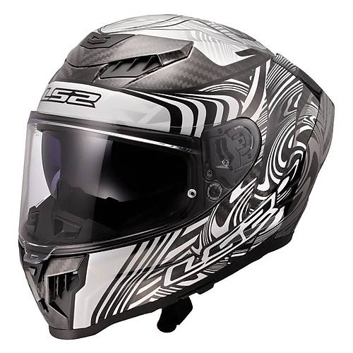 LS2 DRAGON KARBON ENTHUM SYAH-GR KASK