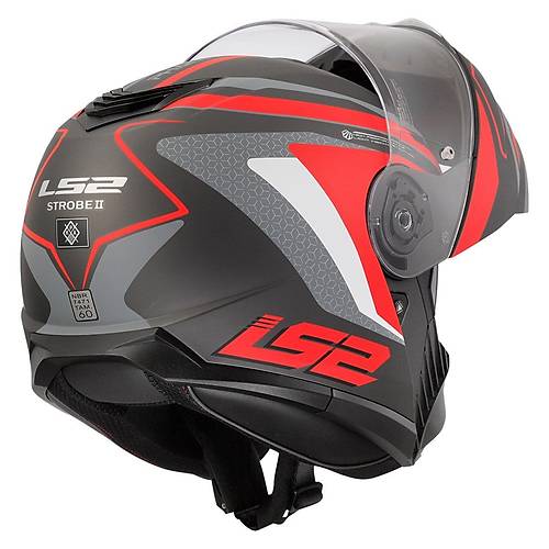 LS2 Strobe 2 Phantom Mat Titanium-Gri-Krmz ene Alr Kask