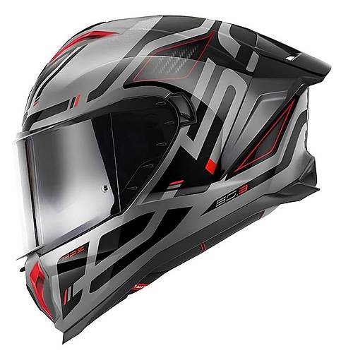 GIVI 50.3 QUASAR TITANIUM-S�YAH-KIRMIZI KASK