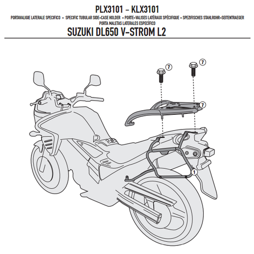GIVI PLX3101 SUZUKI DL 650 V-STROM (11-16) YAN �ANTA TA�IYICI