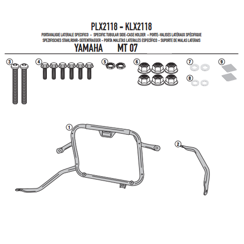 GIVI PLX2118 YAMAHA MT-07 (14-17) YAN �ANTA TA�IYICI