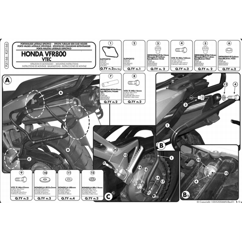 GIVI PLX166 HONDA VFR 800 VTEC (02-11) YAN �ANTA TA�IYICI