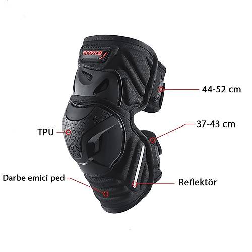 SCOYCO K46 SYAH KORUMALI MOTOSKLET DZLK