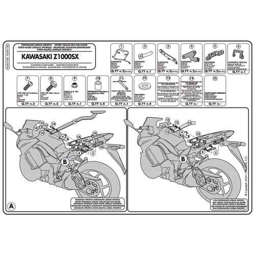 GIVI PLXR4100 KAWASAKI Z 1000 SX (11-21) YAN �ANTA TA�IYICI