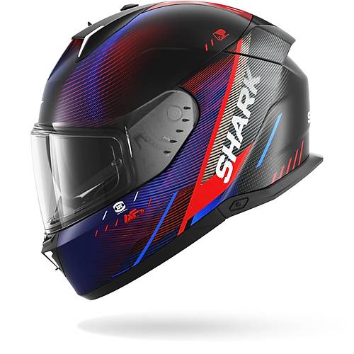 Shark Skwal i3 Speed Tech Mat Siyah K�rm�z� Mavi Kapal� Kask