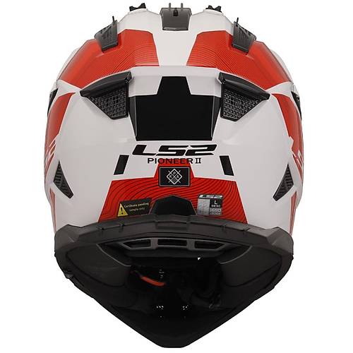 LS2 Pioneer 2 Hill Beyaz-Krmz Cross Kask