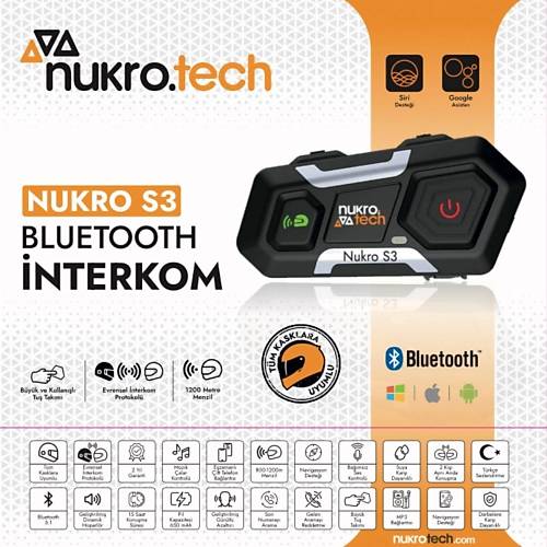 Nukrotech Nukro S3 Bluetooth Intercom Seti W