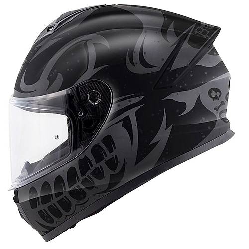 G�v� 50.X Bones Mat Siyah-Gri Kask