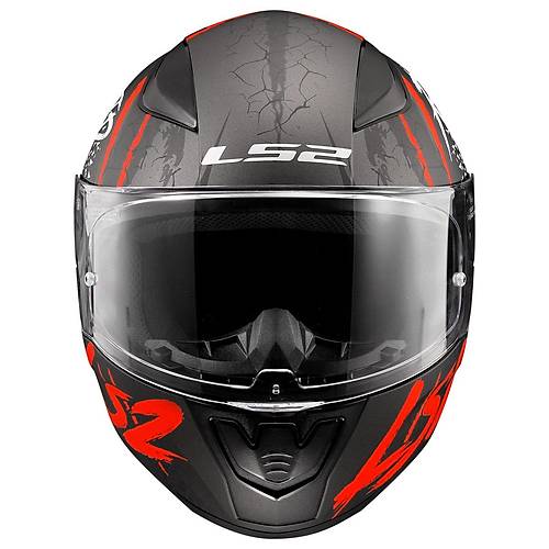 LS2 RAPID 2 RAVEN MAT S�YAH-BEYAZ-KIRMIZI KASK