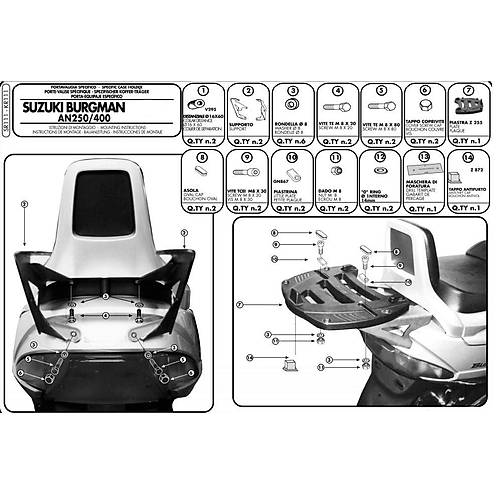 GIVI SR111 SUZUKI BURGMAN 250-400 (98-02) ARKA �ANTA TA�IYICI