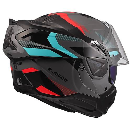 LS2 ADVANT 2 TRIPLE GR�-KIRMIZI-S�YAH-TURKUAZ KASK