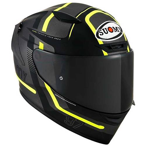 SUOMY TRACK-1 KASK NINETY SEVEN GUN METAL-YELLOW
