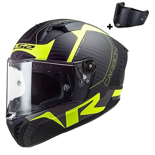 LS2 THUNDER KARBON RACING 1 MAT NEON SARI KASK