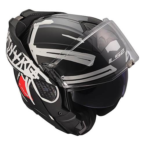 LS2 ADVANT 2 TAPE MAT SYAH-BEYAZ KASK