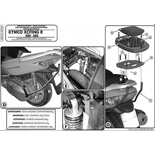 GIVI SR91M KYMCO XCITING R 300I-500I (09-14) ARKA �ANTA TA�IYICI