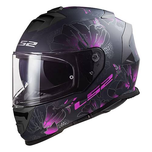 LS2 Storm 2 Burst Mat Siyah-Pembe Kapal Kask