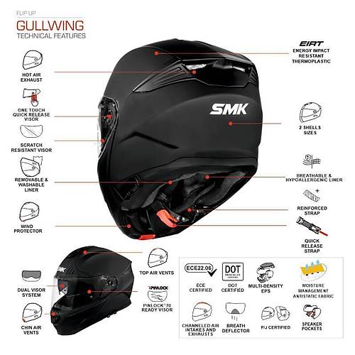 SMK Gullwing Kresto Sar-Gri ene Alr Kask