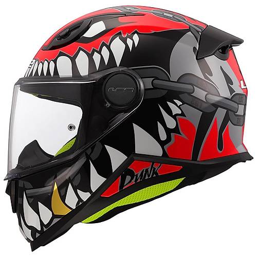 LS2 Kid Punk Gri-Krmz ocuk Kask