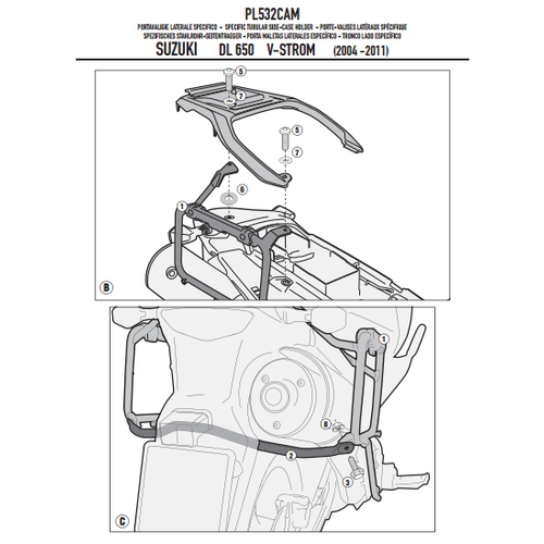 GIVI PL532CAM SUZUKI DL 650 V-STROM (04-11) YAN �ANTA TA�IYICI