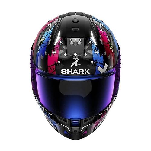 Shark Skwal I3 Helcatt Siyah Gri Mavi Kapal Kask