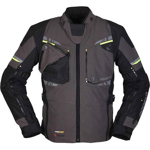Modeka Taran Waterproof Ceket Siyah Koyu Gri