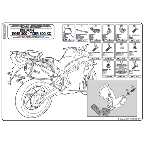 GIVI PLR6401 TRIUMPH TIGER 800 - TIGER 800 XC - TIGER 800 XR (11-16) YAN �ANTA TA�IYICI