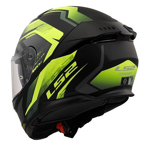 LS2 Stream 2 Fury Mat Siyah-Gri-Neon Sar Kapal Kask