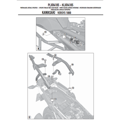 GIVI PLXR4105 KAWASAKI VERSYS 1000 (12-14) YAN �ANTA TA�IYICI