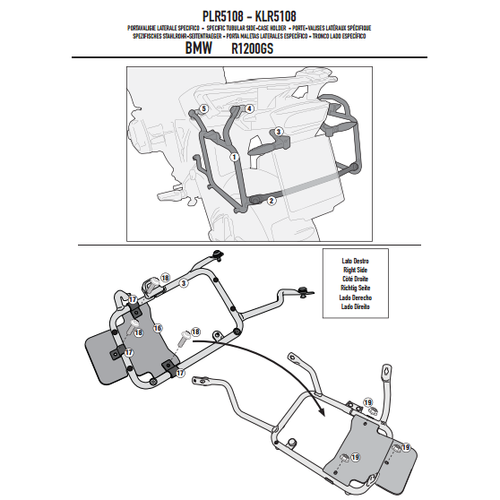 GIVI PLR5108 BMW R 1200 GS-ADVENTURE (13-18)-R1250 GS (19-23)-ADVENTURE (19-24) YAN �ANTA TA�IYICI