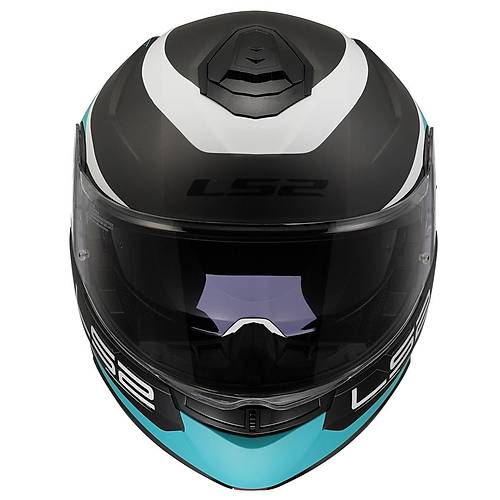 LS2 Strobe 2 Victory Mat Titanium-Beyaz-Metal Mavi ene Alr Kask