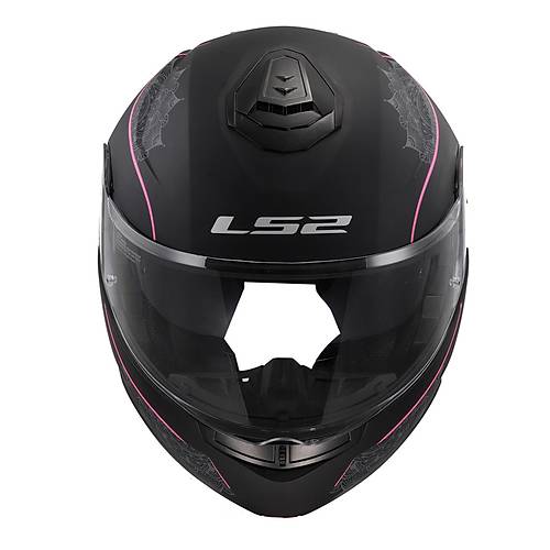 LS2 Strobe 2 Lux Mat Siyah-Pembe ene Alr Kask