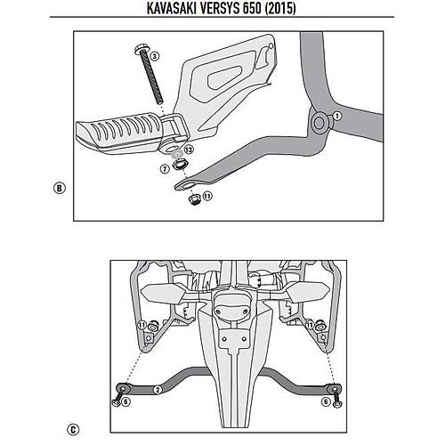 GIVI PL4114 KAWASAKI VERSYS 650 (15-26) YAN �ANTA TA�IYICI