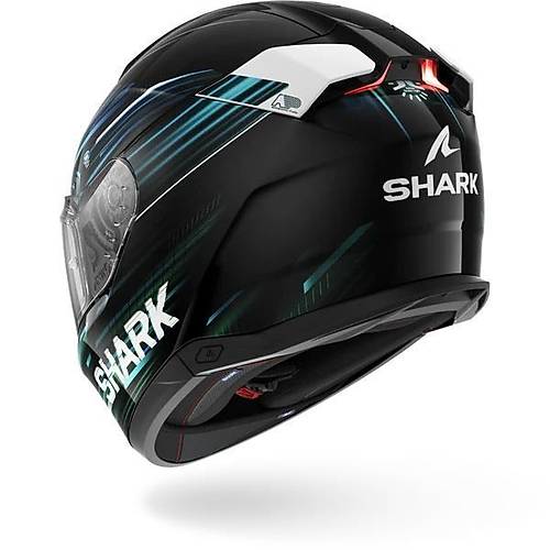 Shark Skwal �3 Light Blur Siyah Mavi Ye�il Kapal� Kask