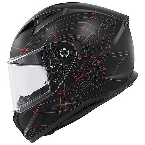 G�v� 50.7 Phob�a Mat Siyah-K�rm�z� Kask