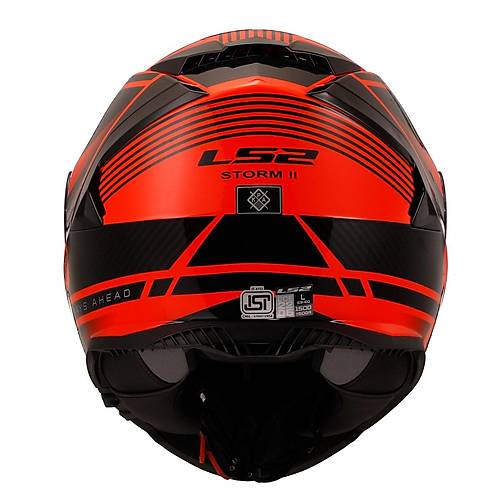 LS2 STORM 2 DODGER MAT S�YAH-NEON TURUNCU KASK