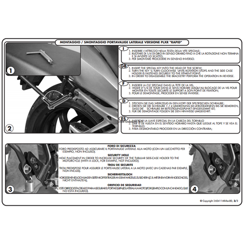 GIVI PLXR4100 KAWASAKI Z 1000 SX (11-21) YAN �ANTA TA�IYICI