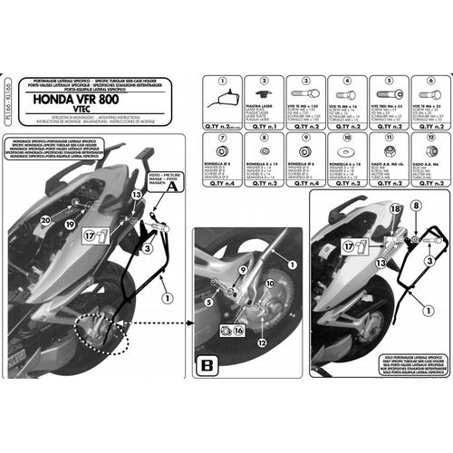 GIVI PL166 HONDA VFR 800 VTEC (02-11) YAN �ANTA TA�IYICI